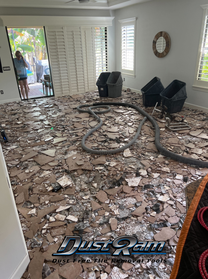 rubble in the home from tile remvoval